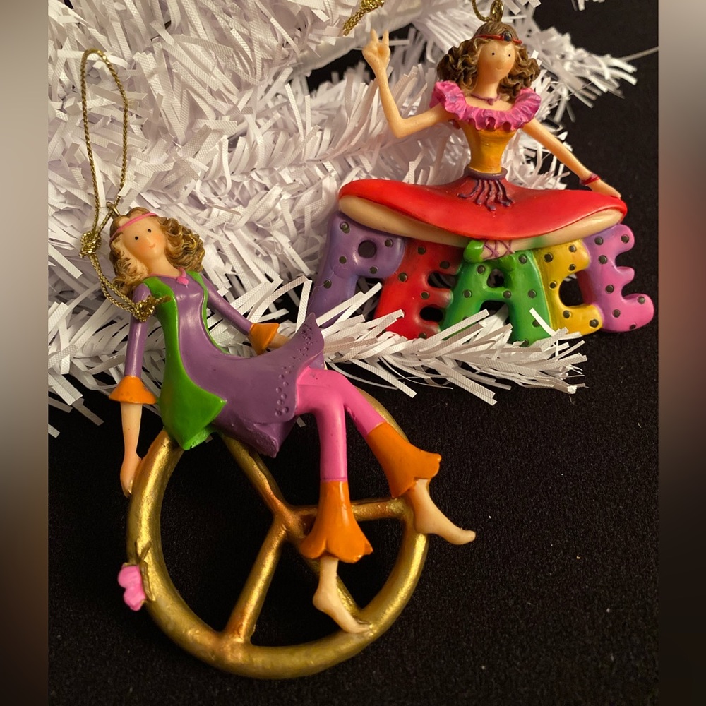 (2) Brand New, “PEACE” Kurt Adler Christmas Ornaments - Picture 1 of 3